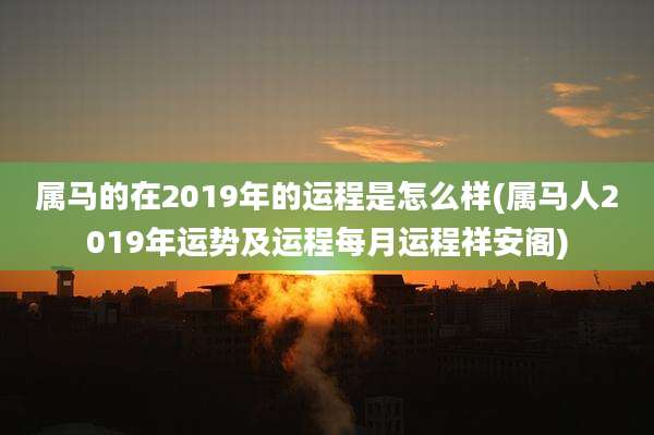属马的在2019年的运程是怎么样(属马人2019年运势及运程每月运程祥安阁)