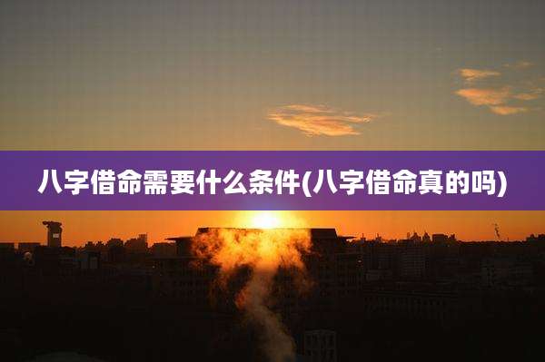 八字借命需要什么条件(八字借命真的吗)