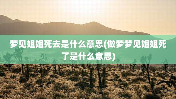 梦见姐姐死去是什么意思(做梦梦见姐姐死了是什么意思)