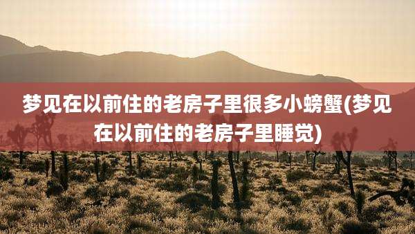 梦见在以前住的老房子里很多小螃蟹(梦见在以前住的老房子里睡觉)