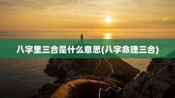 八字里三合是什么意思(八字命理三合)