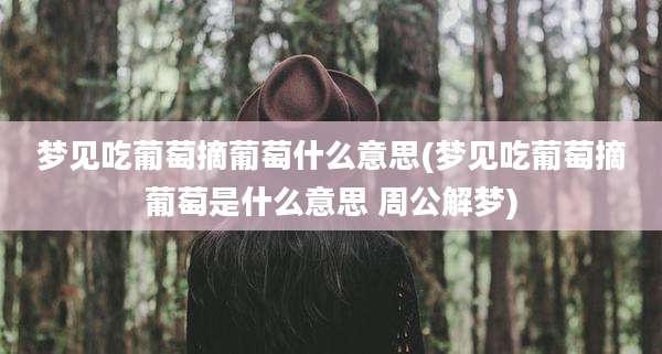 梦见吃葡萄摘葡萄什么意思(梦见吃葡萄摘葡萄是什么意思 周公解梦)