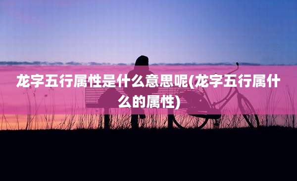 龙字五行属性是什么意思呢(龙字五行属什么的属性)