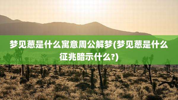 梦见葱是什么寓意周公解梦(梦见葱是什么征兆暗示什么?)
