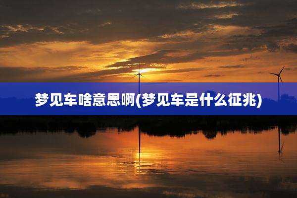 梦见车啥意思啊(梦见车是什么征兆)