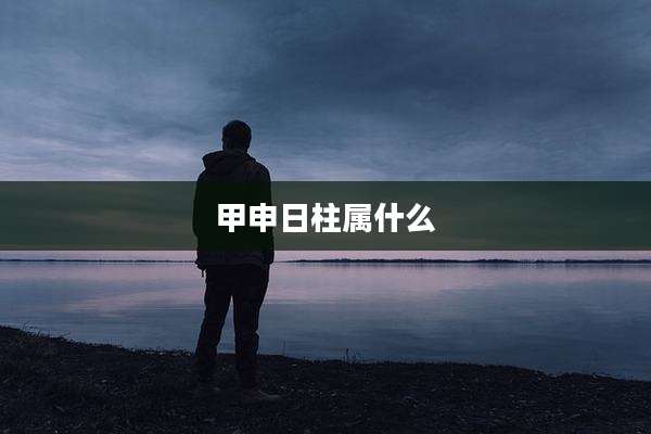 甲申日柱属什么