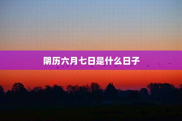 阴历六月七日是什么日子