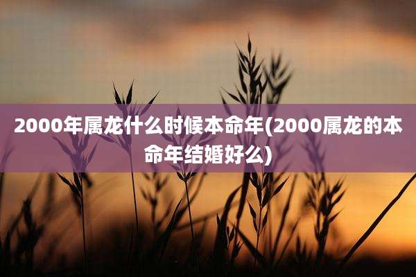 2000年属龙什么时候本命年(2000属龙的本命年结婚好么)