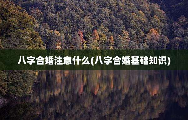 八字合婚注意什么(八字合婚基础知识)