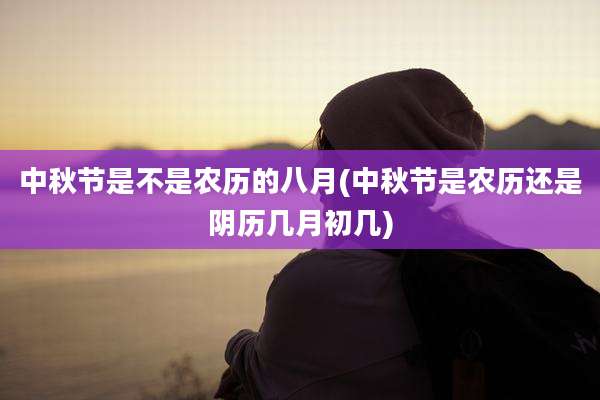 中秋节是不是农历的八月(中秋节是农历还是阴历几月初几)