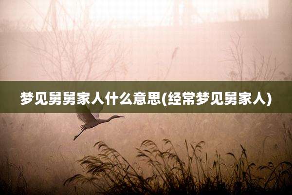 梦见舅舅家人什么意思(经常梦见舅家人)