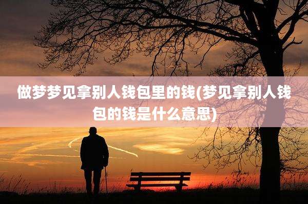 做梦梦见拿别人钱包里的钱(梦见拿别人钱包的钱是什么意思)