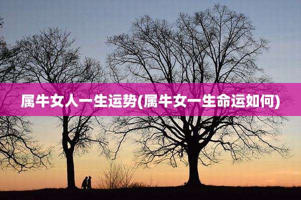 属牛女人一生运势(属牛女一生命运如何)