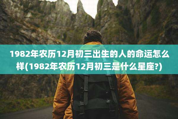 1982年农历12月初三出生的人的命运怎么样(1982年农历12月初三是什么星座?)
