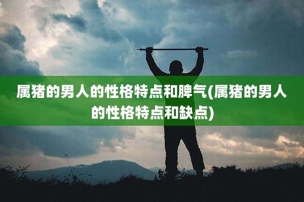 属猪的男人的性格特点和脾气(属猪的男人的性格特点和缺点)