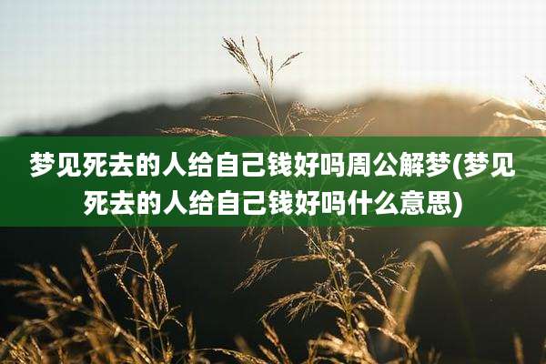 梦见死去的人给自己钱好吗周公解梦(梦见死去的人给自己钱好吗什么意思)