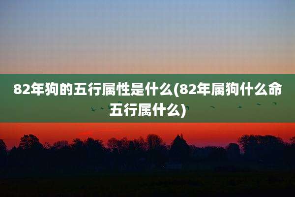 82年狗的五行属性是什么(82年属狗什么命五行属什么)
