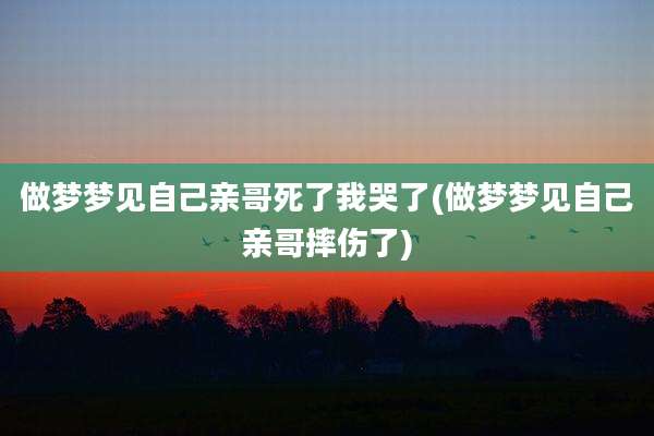 做梦梦见自己亲哥死了我哭了(做梦梦见自己亲哥摔伤了)