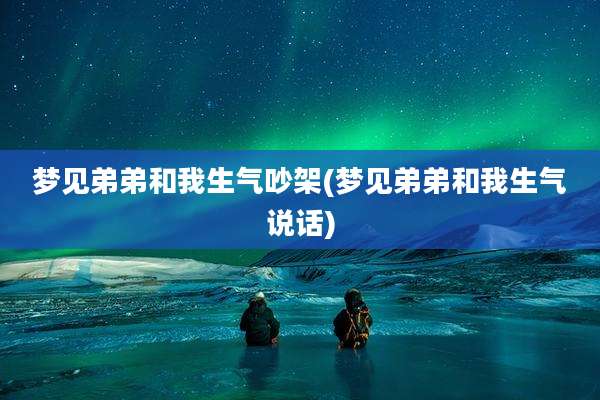 梦见弟弟和我生气吵架(梦见弟弟和我生气说话)