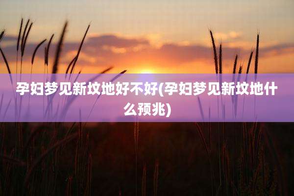 孕妇梦见新坟地好不好(孕妇梦见新坟地什么预兆)