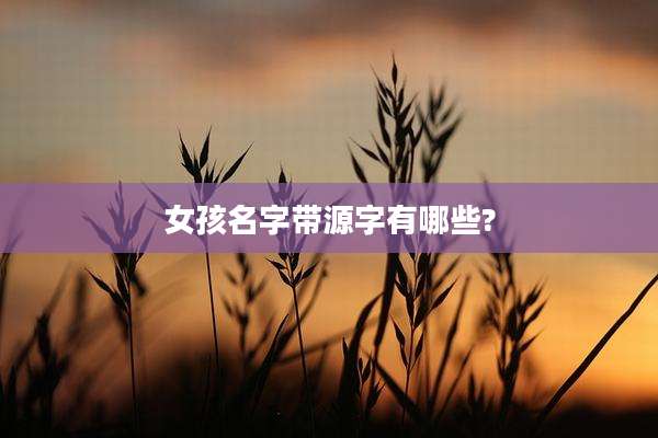 女孩名字带源字有哪些?