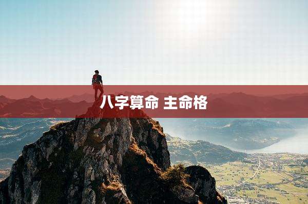 八字算命 主命格