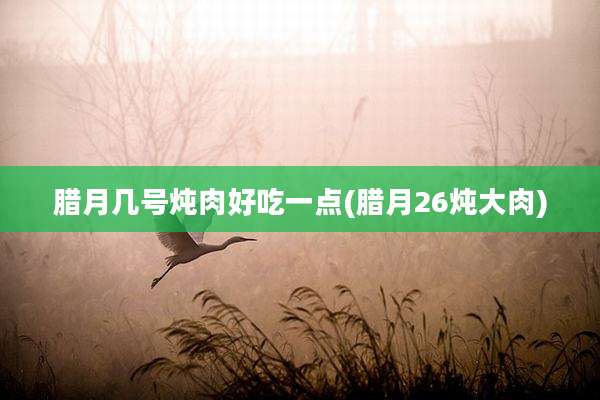 腊月几号炖肉好吃一点(腊月26炖大肉)