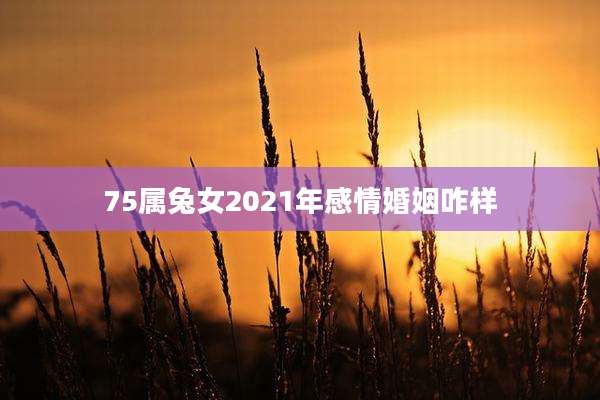 75属兔女2021年感情婚姻咋样