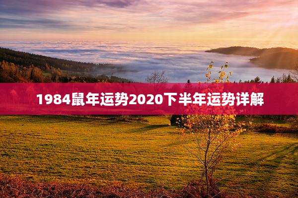 1984鼠年运势2020下半年运势详解