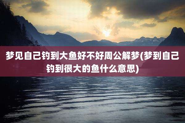 梦见自己钓到大鱼好不好周公解梦(梦到自己钓到很大的鱼什么意思)