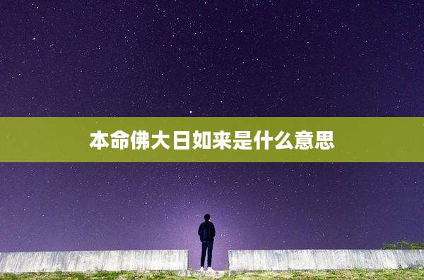 本命佛大日如来是什么意思
