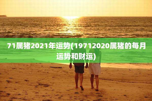 71属猪2021年运势(19712020属猪的每月运势和财运)