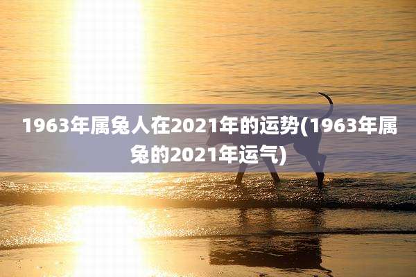 1963年属兔人在2021年的运势(1963年属兔的2021年运气)
