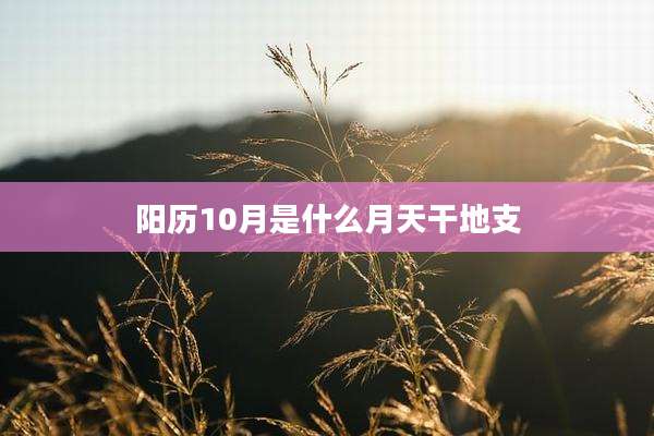 阳历10月是什么月天干地支