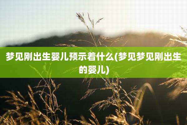 梦见刚出生婴儿预示着什么(梦见梦见刚出生的婴儿)