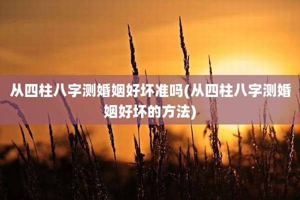 从四柱八字测婚姻好坏准吗(从四柱八字测婚姻好坏的方法)