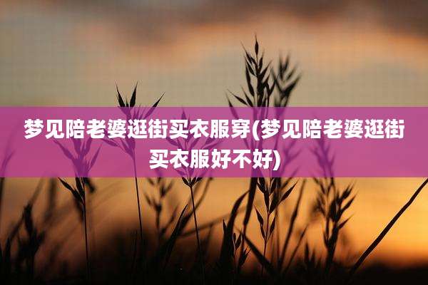梦见陪老婆逛街买衣服穿(梦见陪老婆逛街买衣服好不好)