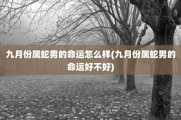 九月份属蛇男的命运怎么样(九月份属蛇男的命运好不好)