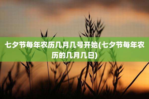 七夕节每年农历几月几号开始(七夕节每年农历的几月几日)