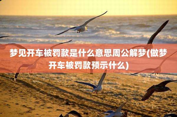 梦见开车被罚款是什么意思周公解梦(做梦开车被罚款预示什么)
