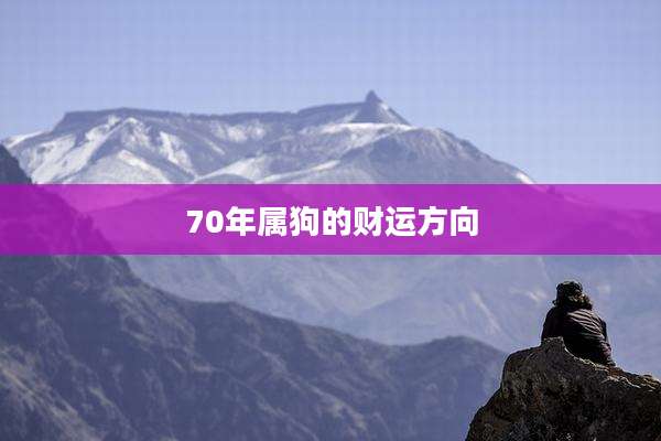 70年属狗的财运方向