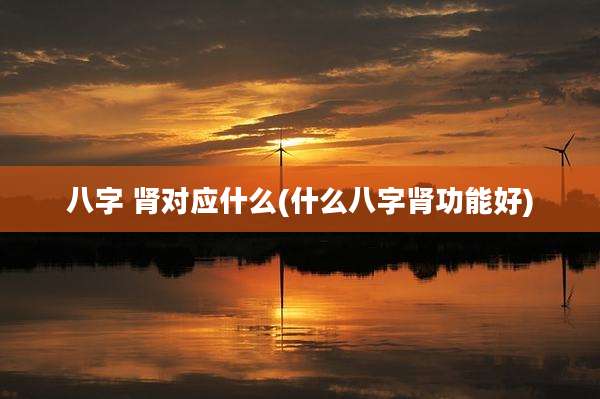 八字 肾对应什么(什么八字肾功能好)
