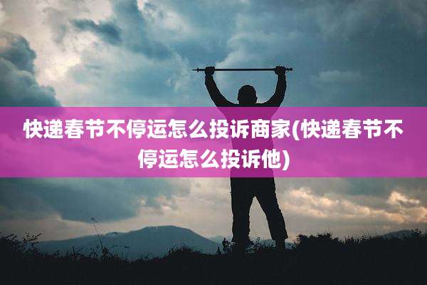 快递春节不停运怎么投诉商家(快递春节不停运怎么投诉他)