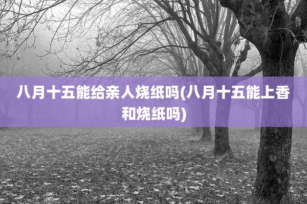 八月十五能给亲人烧纸吗(八月十五能上香和烧纸吗)