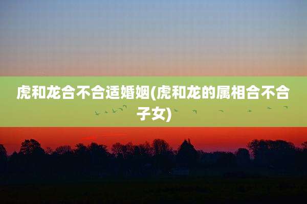 虎和龙合不合适婚姻(虎和龙的属相合不合子女)