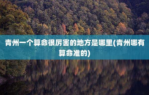 青州一个算命很厉害的地方是哪里(青州哪有算命准的)