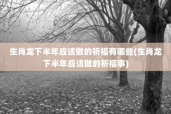 生肖龙下半年应该做的祈福有哪些(生肖龙下半年应该做的祈福事)