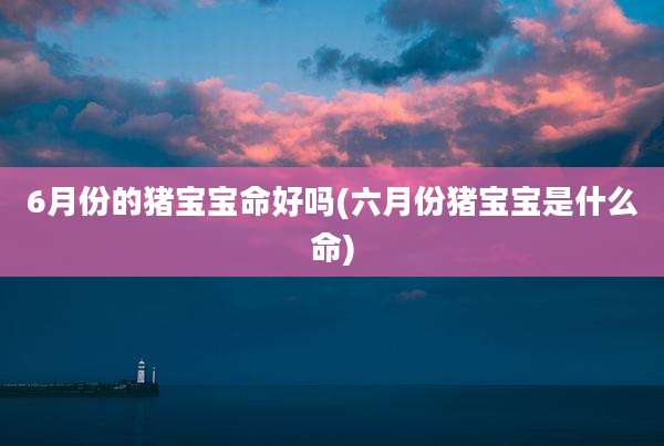 6月份的猪宝宝命好吗(六月份猪宝宝是什么命)