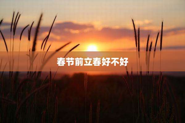 春节前立春好不好