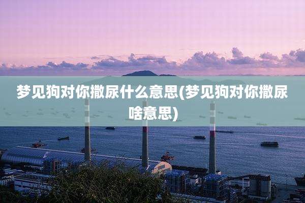 梦见狗对你撒尿什么意思(梦见狗对你撒尿啥意思)